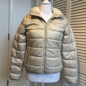 Tna ARITZIA Faux Fur Lined Goose Down Puffer Jacket Cream/White